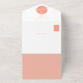 Unieke Coral Wedding All In One Uitnodiging (Buitenkant)