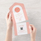 Unieke Coral Wedding All In One Uitnodiging (Afscheurbaar)