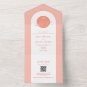 Unieke Coral Wedding All In One Uitnodiging (Binnen)