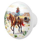 Unieke Cowboy Art keramische knop (Rechts)