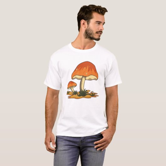 Unieke Creatie Mushroom Design T-shirt (Voorkant volledig)
