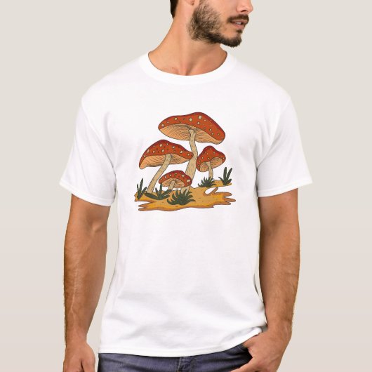 Unieke Creatie Mushroom Design T-shirt (Voorkant)