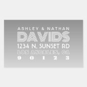 Unieke Creatieve Grijze Ombre Retouradres Rechthoekige Sticker (Voorkant)