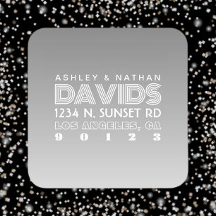 Unieke creatieve grijze ombre retouradres vierkante sticker