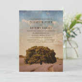 Unieke Creatieve Rustieke Boom Lavendel Wedding Kaart (Staand voorkant)