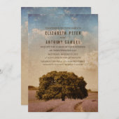 Unieke Creatieve Rustieke Boom Lavendel Wedding Kaart (Voorkant / Achterkant)