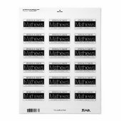 Unieke & creatieve witte zwarte bruiloft etiket (Full Sheet)