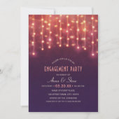 Unieke Creative String Lights Engagement Party Kaart (Voorkant)