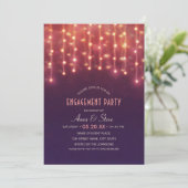 Unieke Creative String Lights Engagement Party Kaart (Staand voorkant)