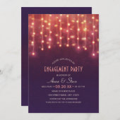 Unieke Creative String Lights Engagement Party Kaart (Voorkant / Achterkant)
