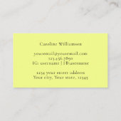 Unieke Creative Swirl Yellow Shell Yoga-leraar Visitekaartje (Achterkant)