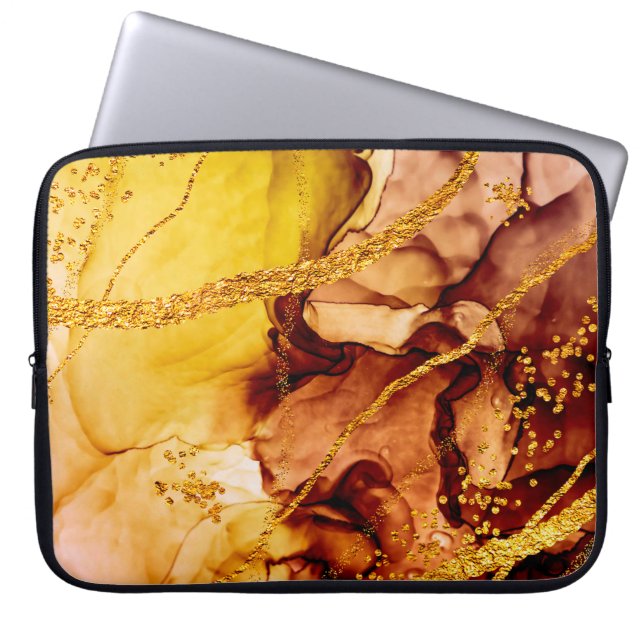 Unieke creativiteit. Art&Gold. Geïnspireerd door d Laptop Sleeve (Voorkant)