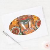 Unieke culturele kunst - Sri Lankaans/Indonesisch  Ovale Sticker (Envelop)