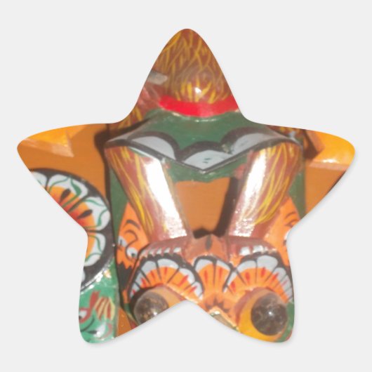 Unieke culturele kunst - Sri Lankaans/Indonesisch  Ster Sticker (Voorkant)