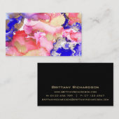 Unieke Custom Abstract Art Zwart Roze Ink Blot Visitekaartje (Voorkant / Achterkant)