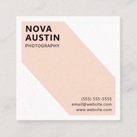 Unieke Custom Bold Geometrische Modern Vierkante Visitekaartje (Voorkant)