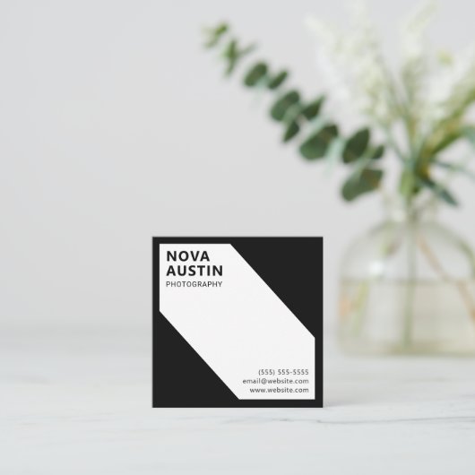 Unieke Custom Bold Geometrische Modern Vierkante Visitekaartje (Staand voorkant)