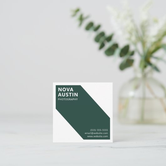 Unieke Custom Bold Geometrische Modern Vierkante Visitekaartje (Staand voorkant)