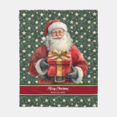 Unieke Custom Classic Waterverf Santa Blanket Fleece Deken (Voorkant)