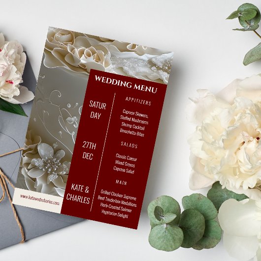 Unieke Custom Magazine Stijl Bruiloft Menu Kaart