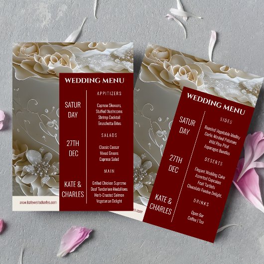 Unieke Custom Magazine Stijl Bruiloft Menu Kaart