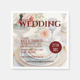 Unieke Custom Magazine Stijl Bruiloft Servet