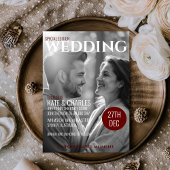 Unieke Custom Magazine Stijl Bruiloft uitnodiging