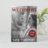 Unieke Custom Magazine Style Sla de datum op Kaart (Staand voorkant)