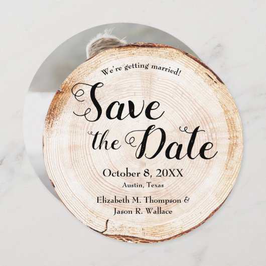 Unieke Custom Photo Herfst Rustieke bruiloft Kaart (Voorkant / Achterkant)