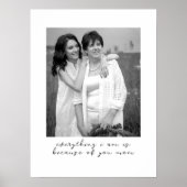 Unieke Custom Zwart-Wit Foto Gift Voor Mam Poster (Voorkant)