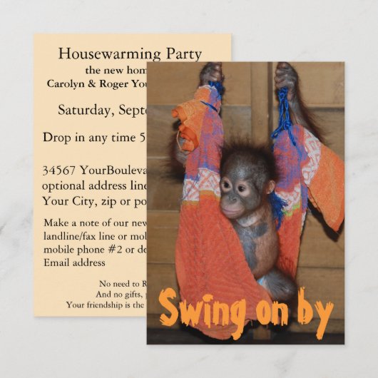 Unieke Cute Housewarming Invite Kaart (Voorkant / Achterkant)