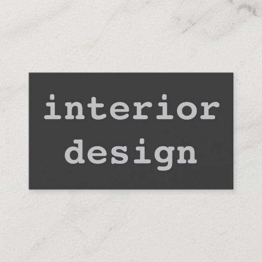 Unieke Cute Plain Gray Interior Designer Visitekaartje (Voorkant)