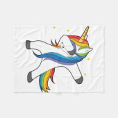 Unieke Cute Unicorn Dabbing Blanket Fleece Deken (Voorkant (Horizontaal))