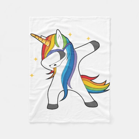 Unieke Cute Unicorn Dabbing Blanket Fleece Deken (Voorkant)