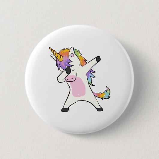 Unieke Cute Unicorn Dabbing Button Nieuw (Voorkant)