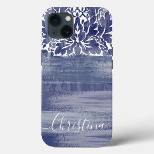 Unieke Damasblauw- en Witte kunstborstels Case-Mate iPhone Case