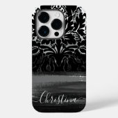 Unieke Damask Black & White Artsy Brusstrokes Case-Mate iPhone Case (Achterkant)