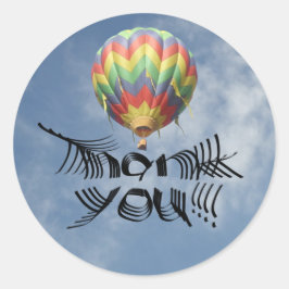 Unieke dank voor de telescooptekst Hot Air ballon Ronde Sticker