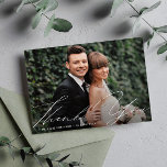 unieke dank voor het schrijven van de trouwkaart bedankkaart<br><div class="desc">hand geschreven script typografie design met een mooi afbeelding van de newlyweds,  het afbeelding en de tekst kunnen gepersonaliseerd zijn.</div>