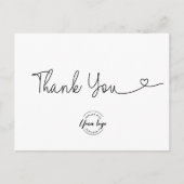 Unieke Dankjewel Hart script Zakelijk logo Briefkaart (Voorkant)