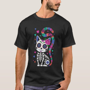 Unieke De Los Muertos KAT Dag van Doden Tattoo Hal T-shirt