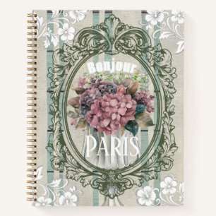 Unieke decoratieve Franse achtergrond Stof bloemmo Notitieboek