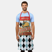 Unieke decoratieve grappige Taco geruite monogram Schort (Gedragen)