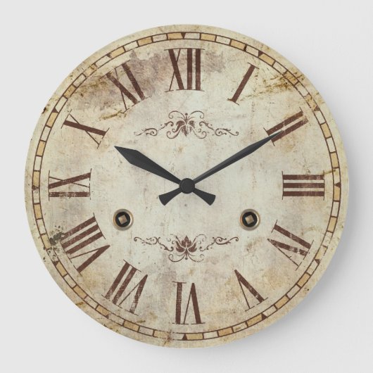Unieke Decoratieve Roman Numeral  Rustic Grote Klok (Voorkant)