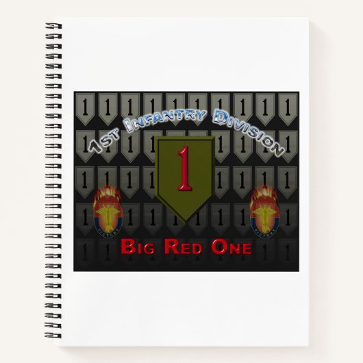 Unieke Design 1st Infanteriedivisie Cadeau Notitieboek (Voorkant)