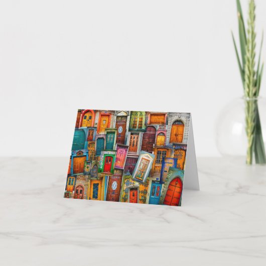 Unieke  deurcollage patroonreis kaart (Voorkant)