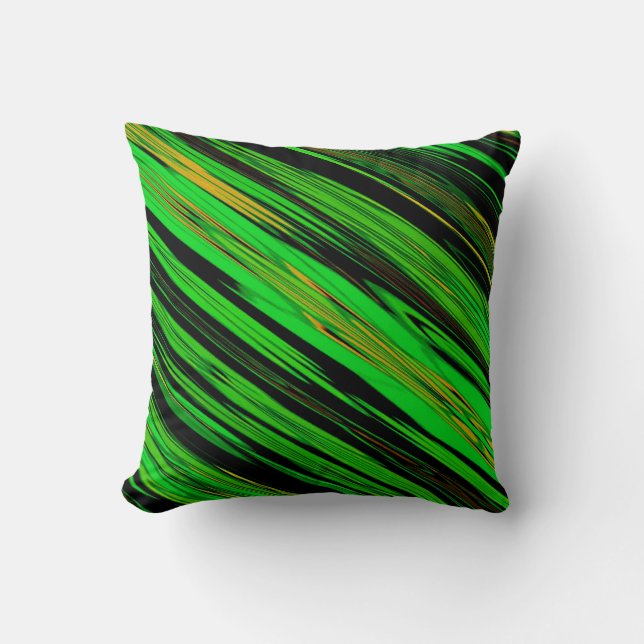 Unieke diagonale groene explosie van kunst kussen (Voorkant)