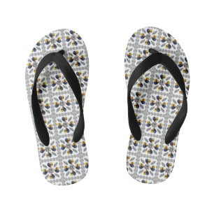 Unieke Diamond Art, Geel Blauw in het hart Kinder Teenslippers