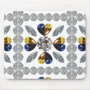 Unieke Diamond Art, Geel Blauw in het hart Muismat