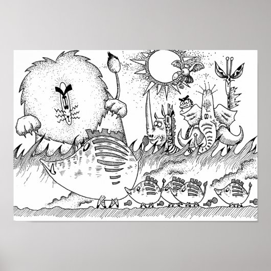 Unieke dieren van de savanne. poster (Voorkant)